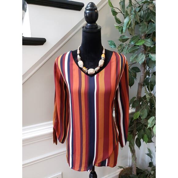 Women's Est. 1946 Striped Long Sleeve Top Size L Long Sleeves V-Neck Outdoor - Picture 2 of 13